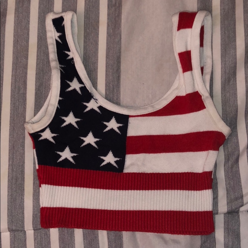 American Flag Crop Top